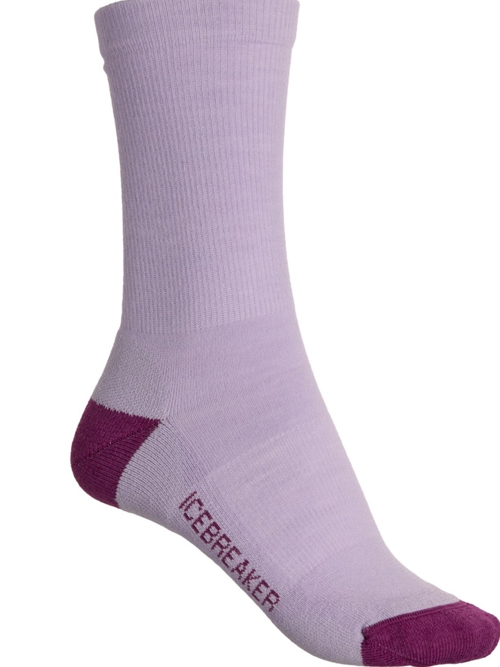 Icebreaker Womenโs Size M Merino Wool Lifestyle Light Cushion Socks-Purple Gaze